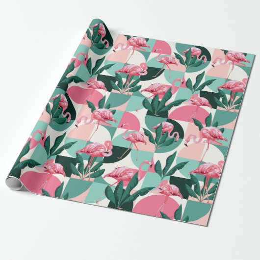 Flamingo Wrapping Paper Cadeaupapier (Uitgerold)