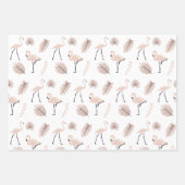 Flamingo Wrapping Paper Flat Sheet Set van 3 (Voorkant 3)