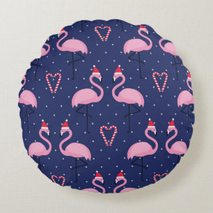 Flamingo Xmas Pet Snoep Rond Kussen