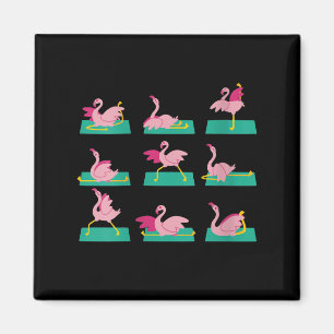 Flamingo Yoga Poses Meditation Workout Magneet