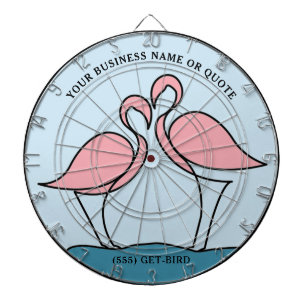 Flamingo Your Business Round Logo Art Fotoofferte Dartbord