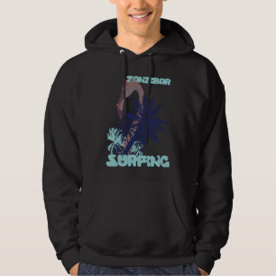 Flamingo Zanzibar Surfen Palmboom Strand Oceaan Va Hoodie
