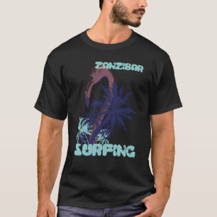 Flamingo Zanzibar Surfende palm Beach Ocean Va T-shirt