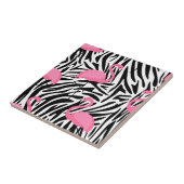 Flamingo Zebra Print Zomer Tegeltje (Zijkant)