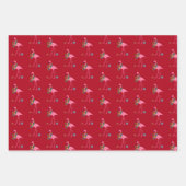 Flamingo-Zeeen en kerstcadeautjes Inpakpapier Vel (Voorkant 3)
