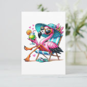 Flamingo zomer cool bedankkaart (Staand voorkant)