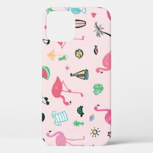 Flamingo Zomer: Levendig vogelpatroon iPhone 12 Hoesje