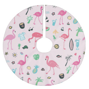 Flamingo Zomer: Levendig vogelpatroon Kerstboom Rok