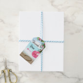 Flamingo Zomer Strand Verjaardagsfeestje Custom Fa Cadeaulabel (Met Touw)