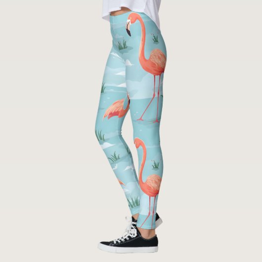 flamingo-zomerpatroon leggings (Links)