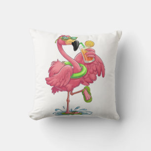 Flamingo zomervakantie kussen