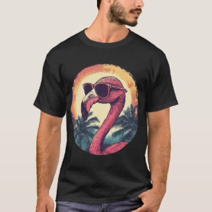 Flamingo Zonnebril Palmboom Strand T-shirt
