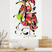 Flamingo zonsondergang schilderij poster (Keuken)