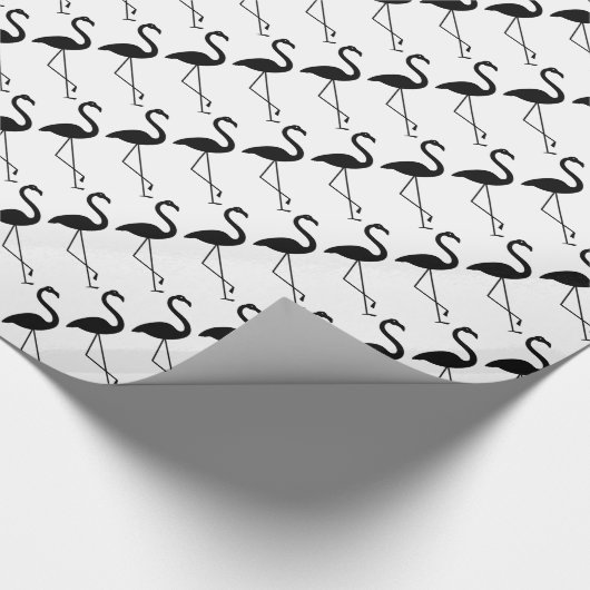 Flamingo zwart en wit inpakpapier (Hoek)