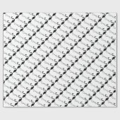 Flamingo zwart en wit inpakpapier (Vlak)