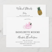 Flamingo Zwembad Float Bachelorette Routebeschrijv Kaart (Voorkant / Achterkant)