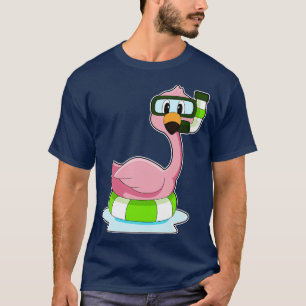 Flamingo Zwemmen Reddingsboei T-shirt
