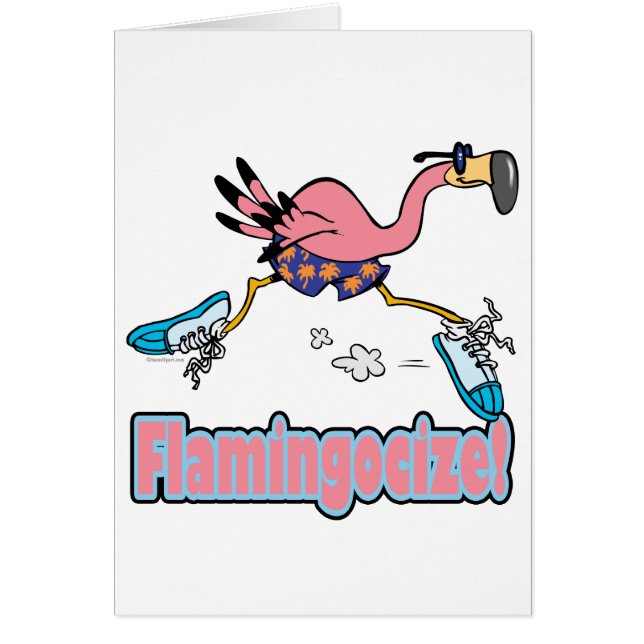 flamingocize jogging flamingo cartoon (Voorkant)