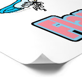 flamingocize jogging flamingo cartoon poster (Hoek)