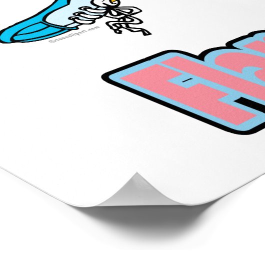 flamingocize jogging flamingo cartoon poster (Hoek)