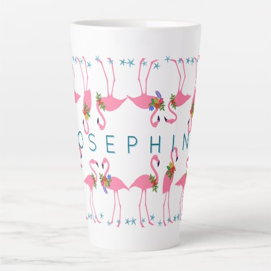 Flamingoes Gathering Tall Latte Mok (Voorkant)