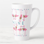 Flamingoes Gathering Tall Latte Mok (Rechts)