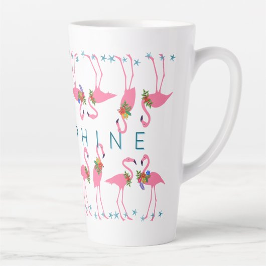 Flamingoes Gathering Tall Latte Mok (Rechts)