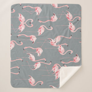 Flamingogrijs: naadloos patroon. sherpa deken