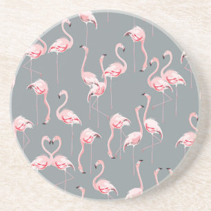 Flamingogrijs: naadloos patroon. zandsteen onderzetter