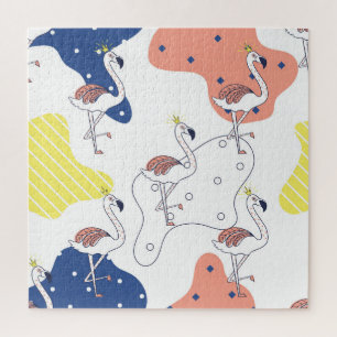 Flamingokroon: Abstract naadloos. Legpuzzel
