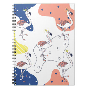 Flamingokroon: Abstract naadloos. Notitieboek