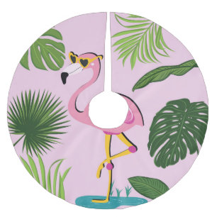 Flamingopalm laat tropisch design achter kerstboom rok