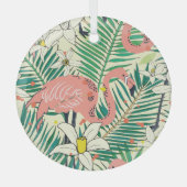 Flamingopalmbladeren: tropisch glas ornament (Voorkant)