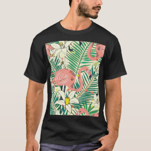 Flamingopalmbladeren: tropisch t-shirt