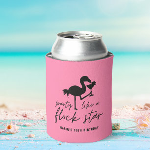 Flamingopartij als een kudde ster tropische verjaa blikjeskoeler