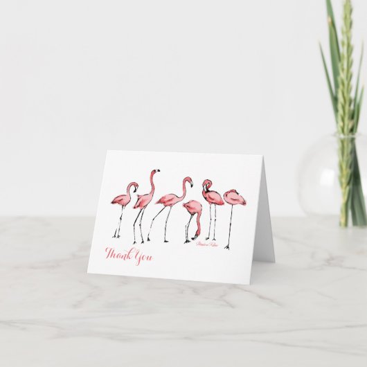 Flamingo's - Aangepaste notitie Kaart (Voorkant)
