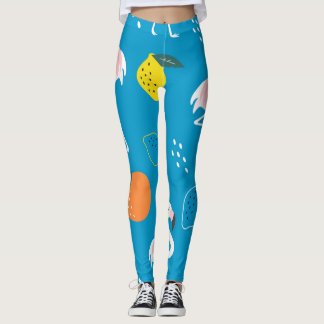 Flamingo's, abstract tropisch fruit, trendy patroo leggings