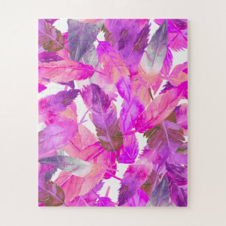 Flamingos battants puzzle de plumes roses