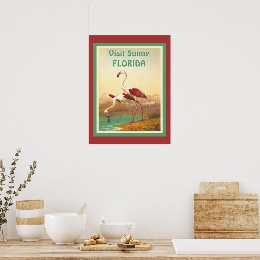  Flamingos bezoekt het toerisme in Florida Poster (Keuken)