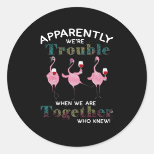 Flamingos Blijkbaar zijn we problematische vlami Ronde Sticker