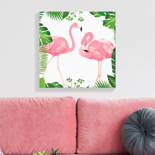 Flamingos Canvas Afdruk (Insitu (Woonkamer))