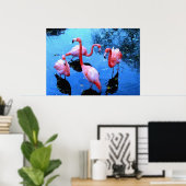 Flamingos Dancing Poster (Thuiskantoor)