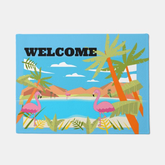 Flamingos Deurmat (Voorkant)