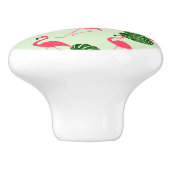 Flamingo's en bladeren Tropisch Keramische Knop (Zijkant)