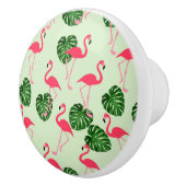 Flamingo's en bladeren Tropisch Keramische Knop (Rechts)