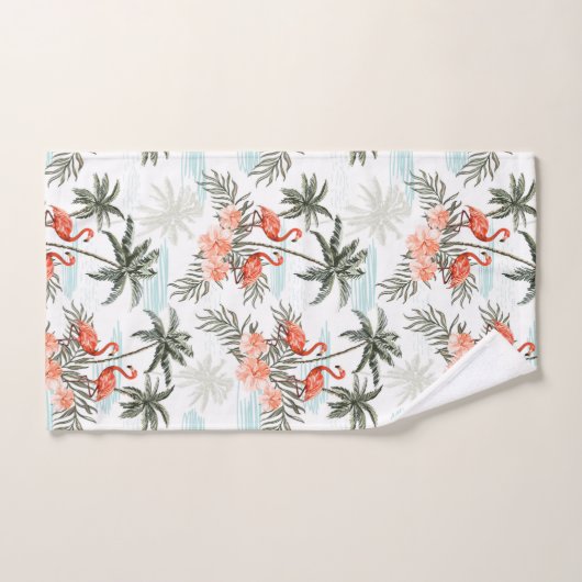 Flamingos en Palm Trees Bath Towel Set Bad Handdoek (Handdoek)