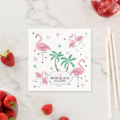 Flamingo's en palmbomen Atomic Style Monogram Servet (Insitu)