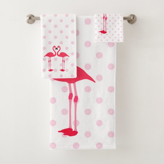 Flamingos en Polka Dots Bad Handdoek (Insitu)