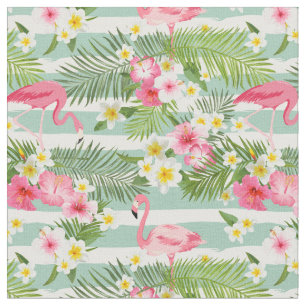 Flamingos en Stripes Stof