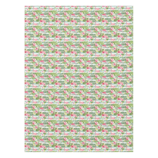 Flamingos en Stripes Tafelkleed (Voorkant)